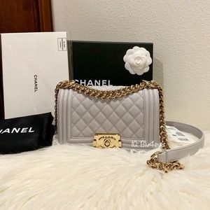 chanel boy bag grey